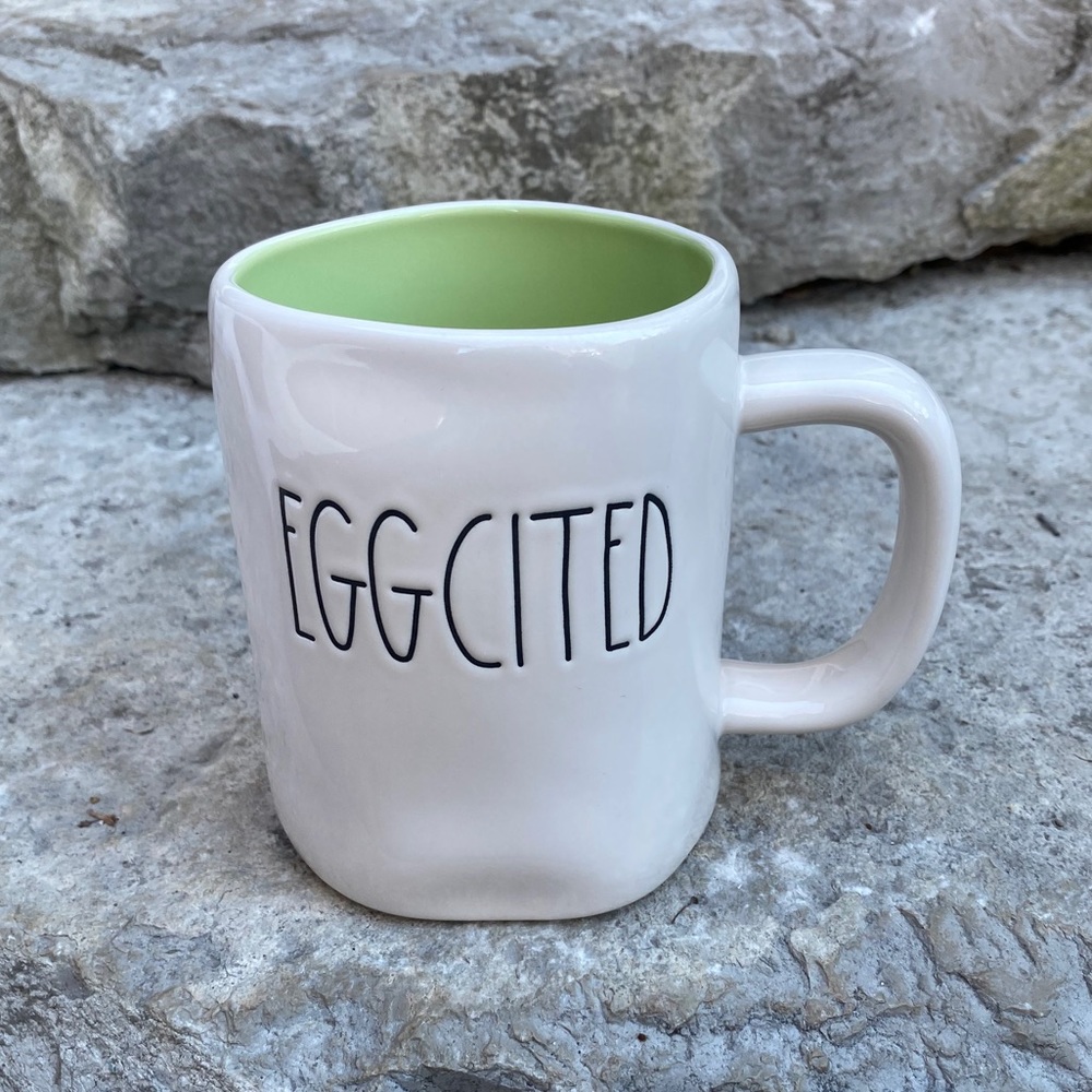 Rae Dunn Eggcited Easter Mug with Green Interior